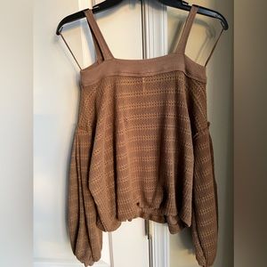 Free People Sistine Cold Shoulder Hacci Knit Top